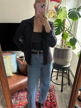 Rafaella Zip-Up Navy Jacket